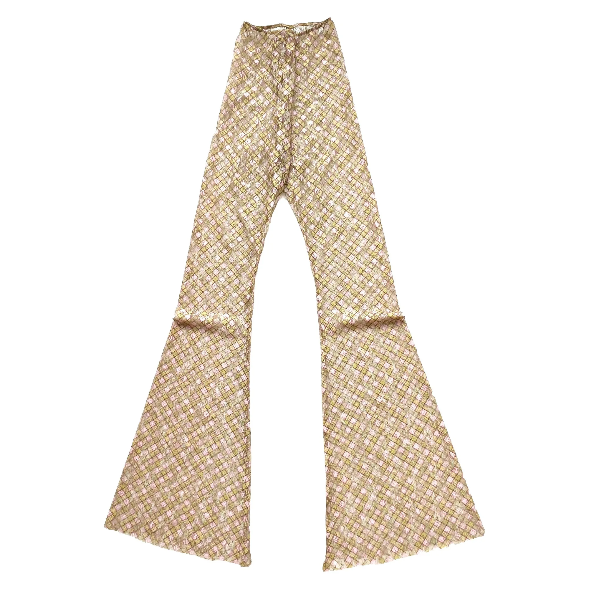 Plaid Lace Bell Bottom Hose Fenlü