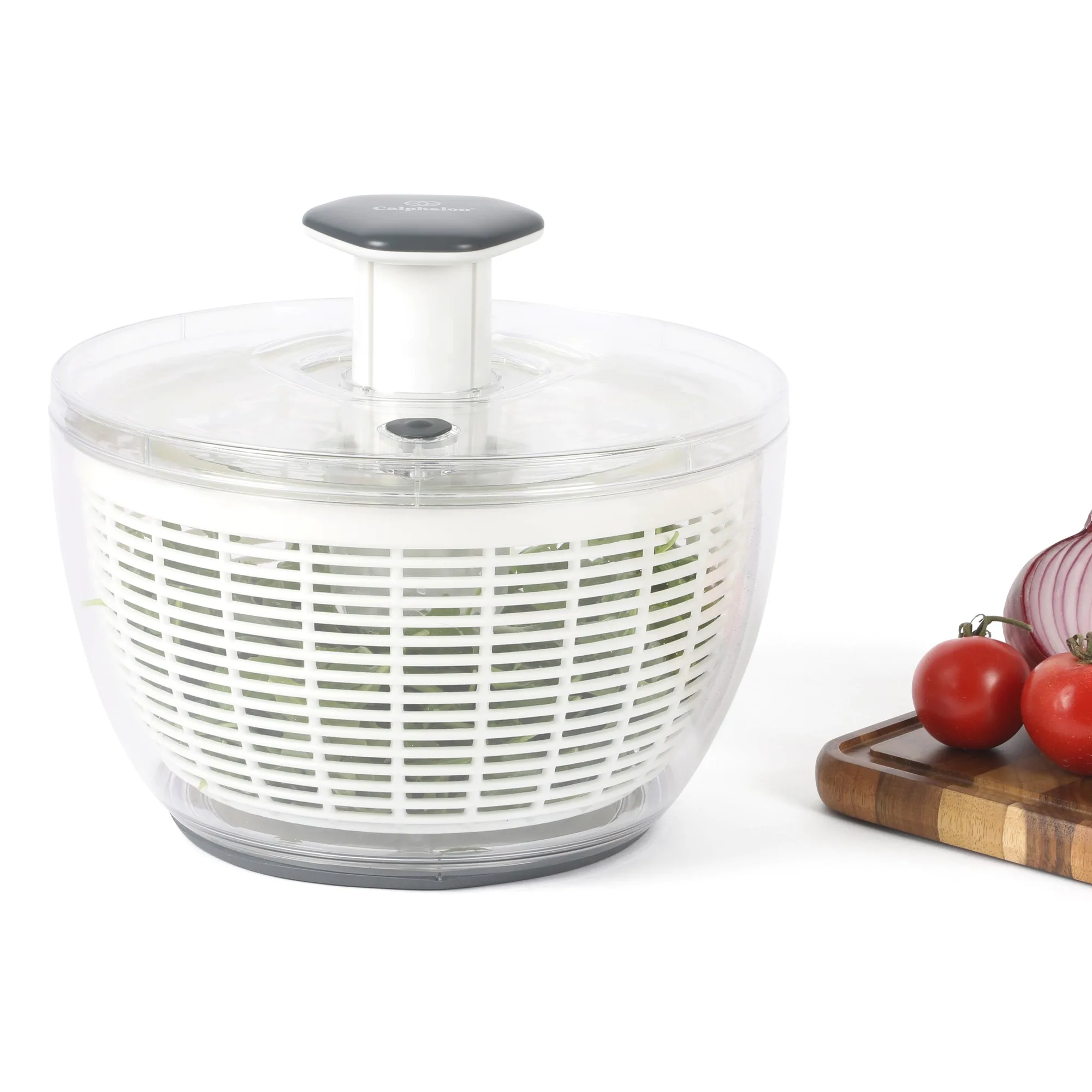 Calphalon Aero 6.3 Qt Salad Spinner, Fruit Washer, Fruit Washing Bowl with Strainer, Vegetable Cleaner, Salad Cleaner, Lettuce Washer