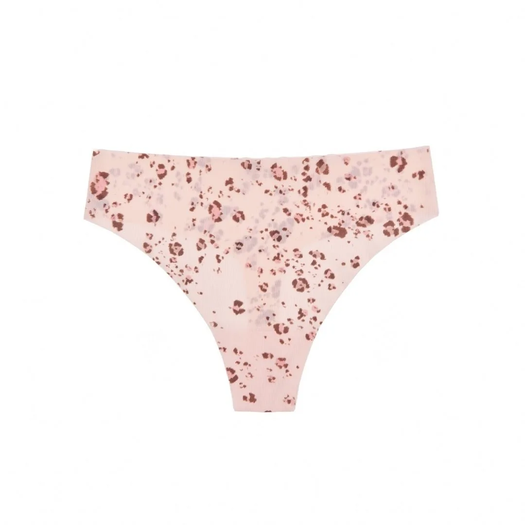 Like Nothing Thong in Powdery Peach Leopard