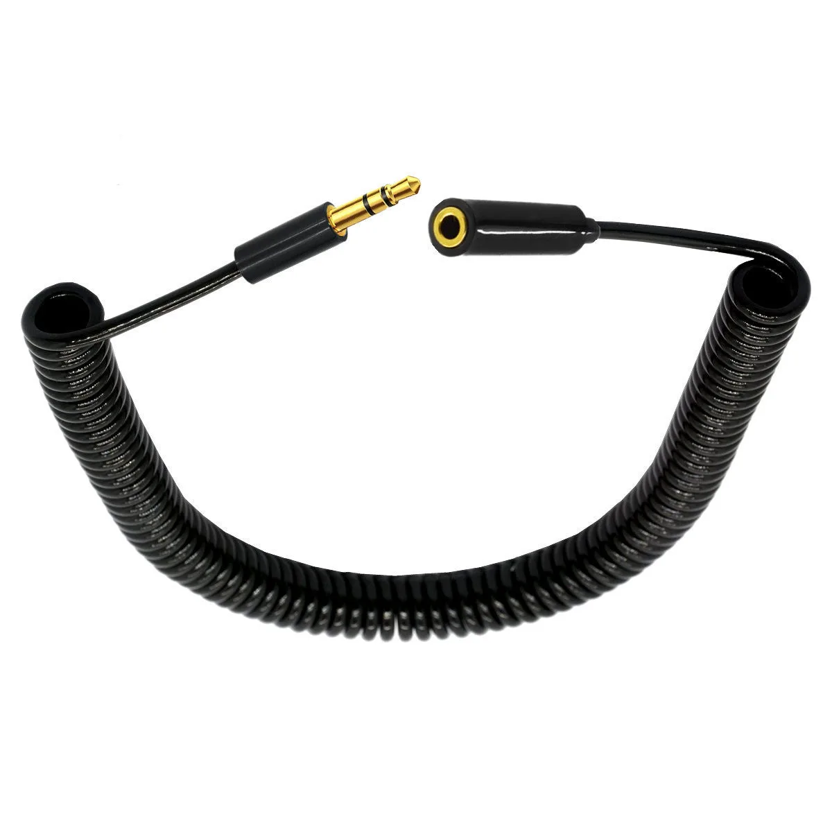 3.5mm TRS Stereo Male to Female Coiled Audio Extension Cable