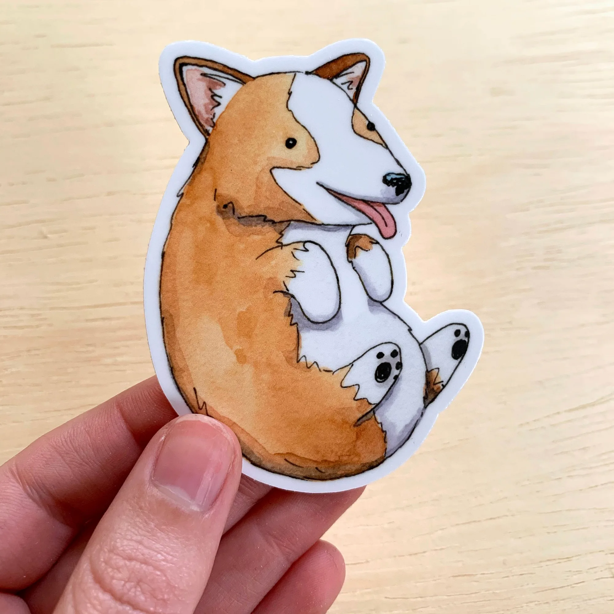 Cute Rolling Corgi Adesivo vinil recortado à prova de água
