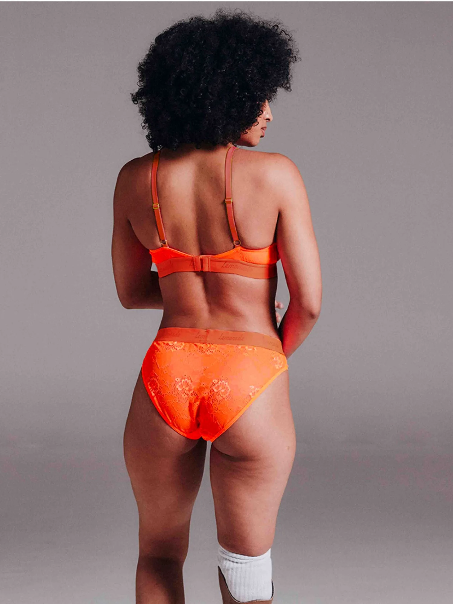 Signature Lace Brief - Neon Orange