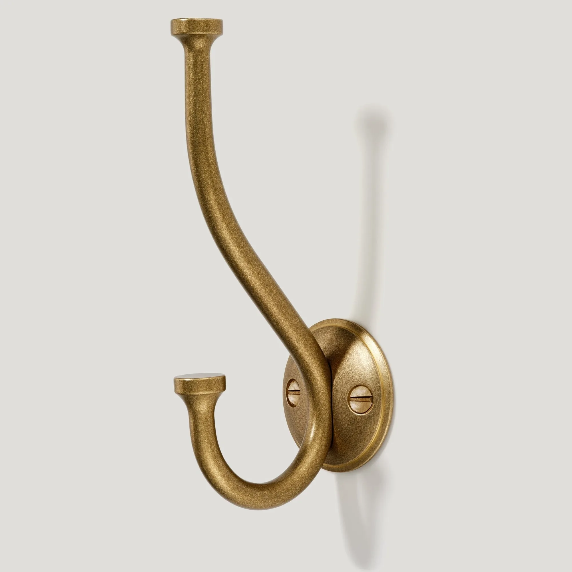 GRAYSON Double Hook - Aged Brass