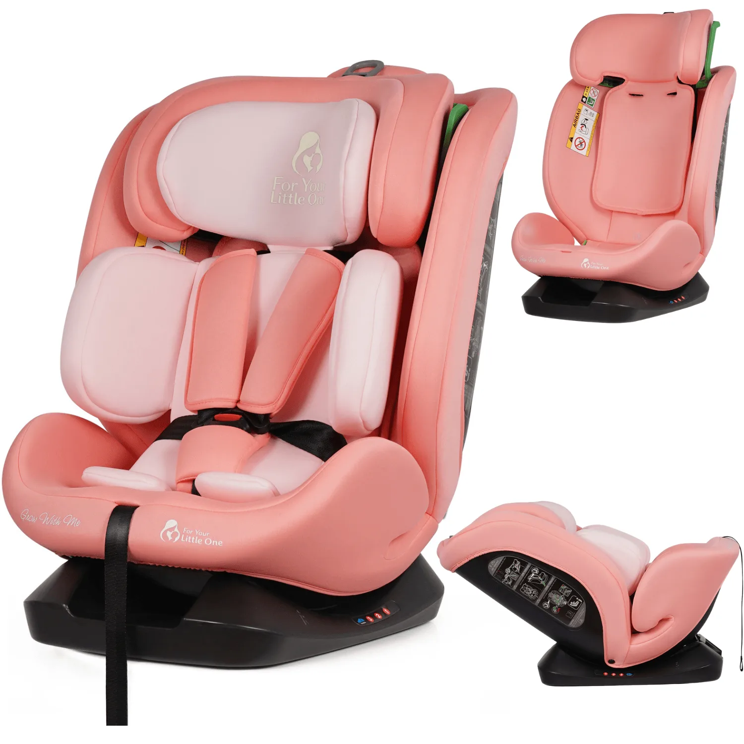 For Your Little One GrowWithMe 0/1/2/3 i-Size Car Seat - Blush Rose (Birth-12 Years)