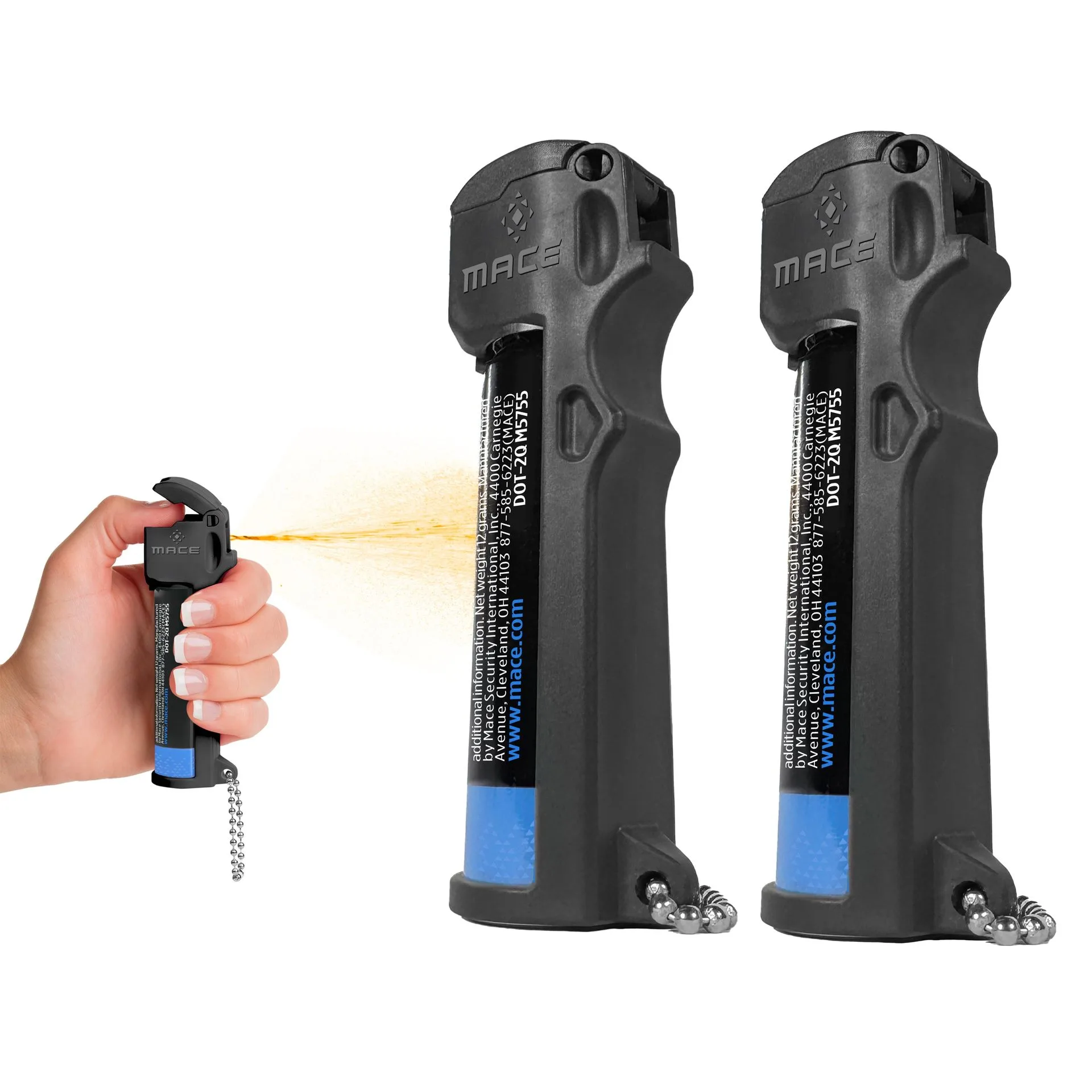 Mace 2 ks 3-v-1 Flip Top Pepřový sprej - černá