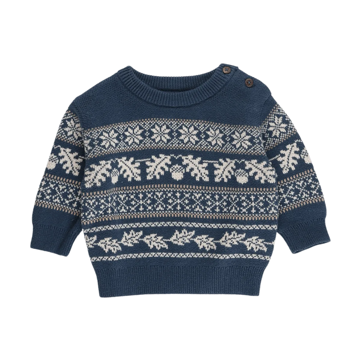 Secondhand Jacquard Pullover Julius - sea storm - / 62/3m
