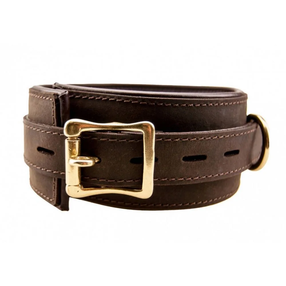 Bound Nubuck Leather Collar