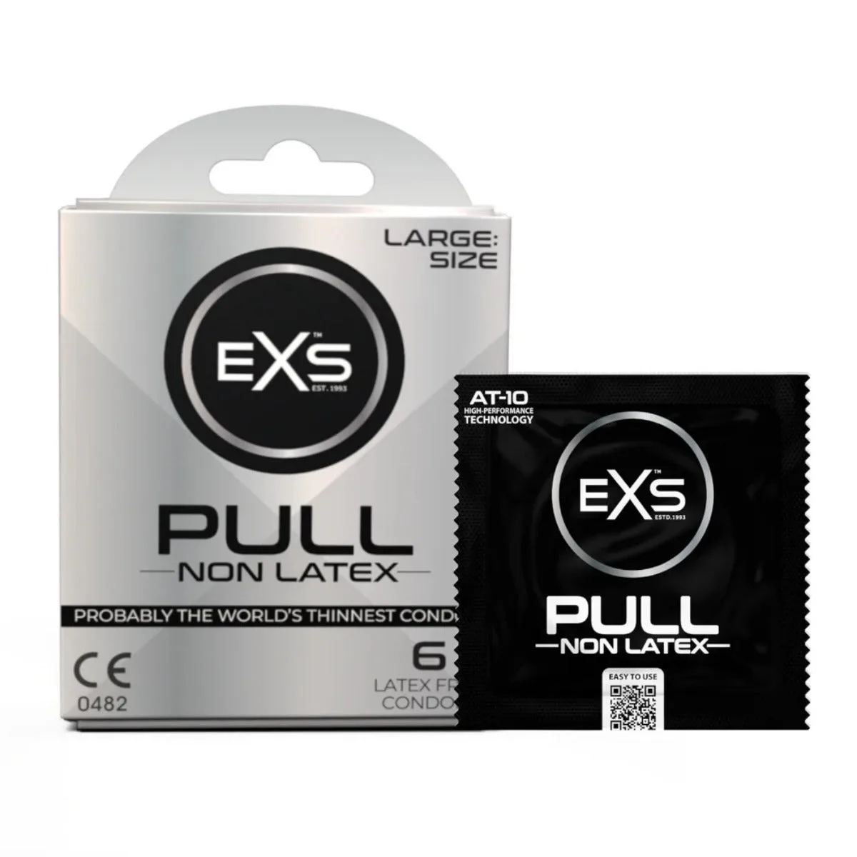 EXS Pull Large 60mm Non-Latex Condom 6 Pack