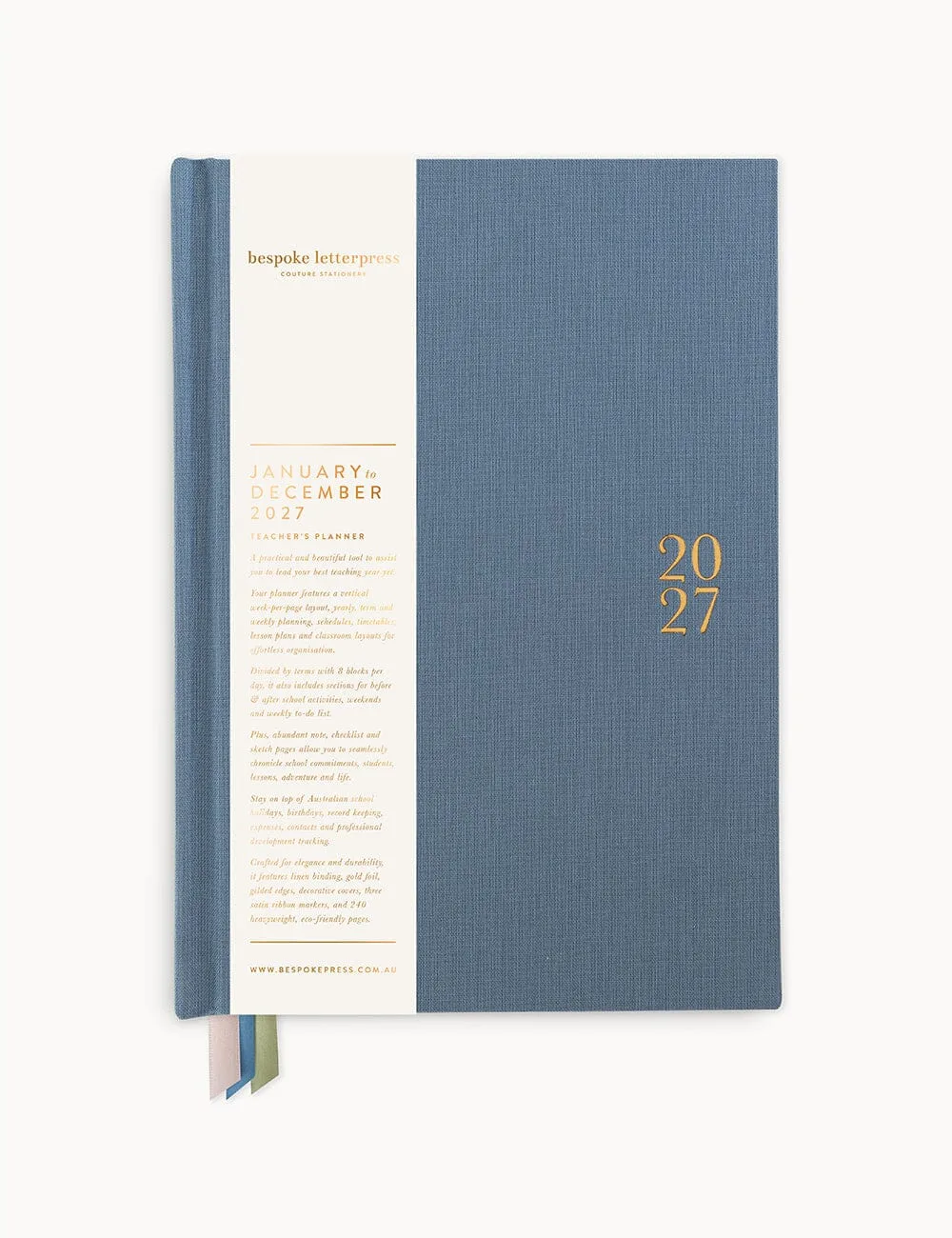 2027 Teachers Desktop Planner - Pembroke Blue