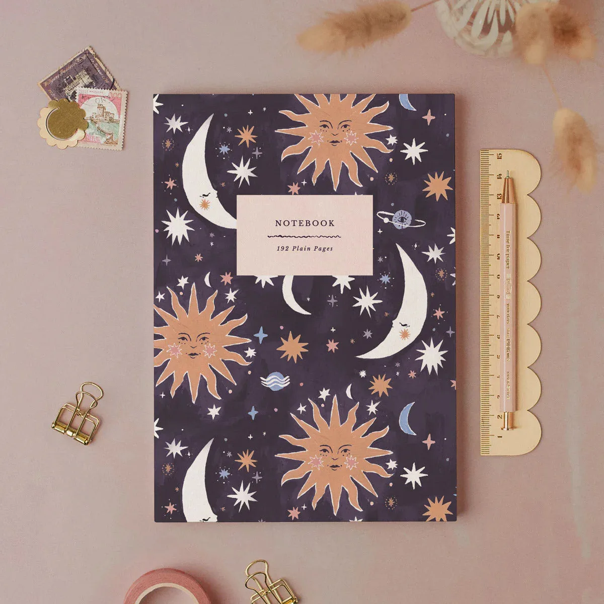 Sister Paper Co: Sun & Moon notebook | Plain Page