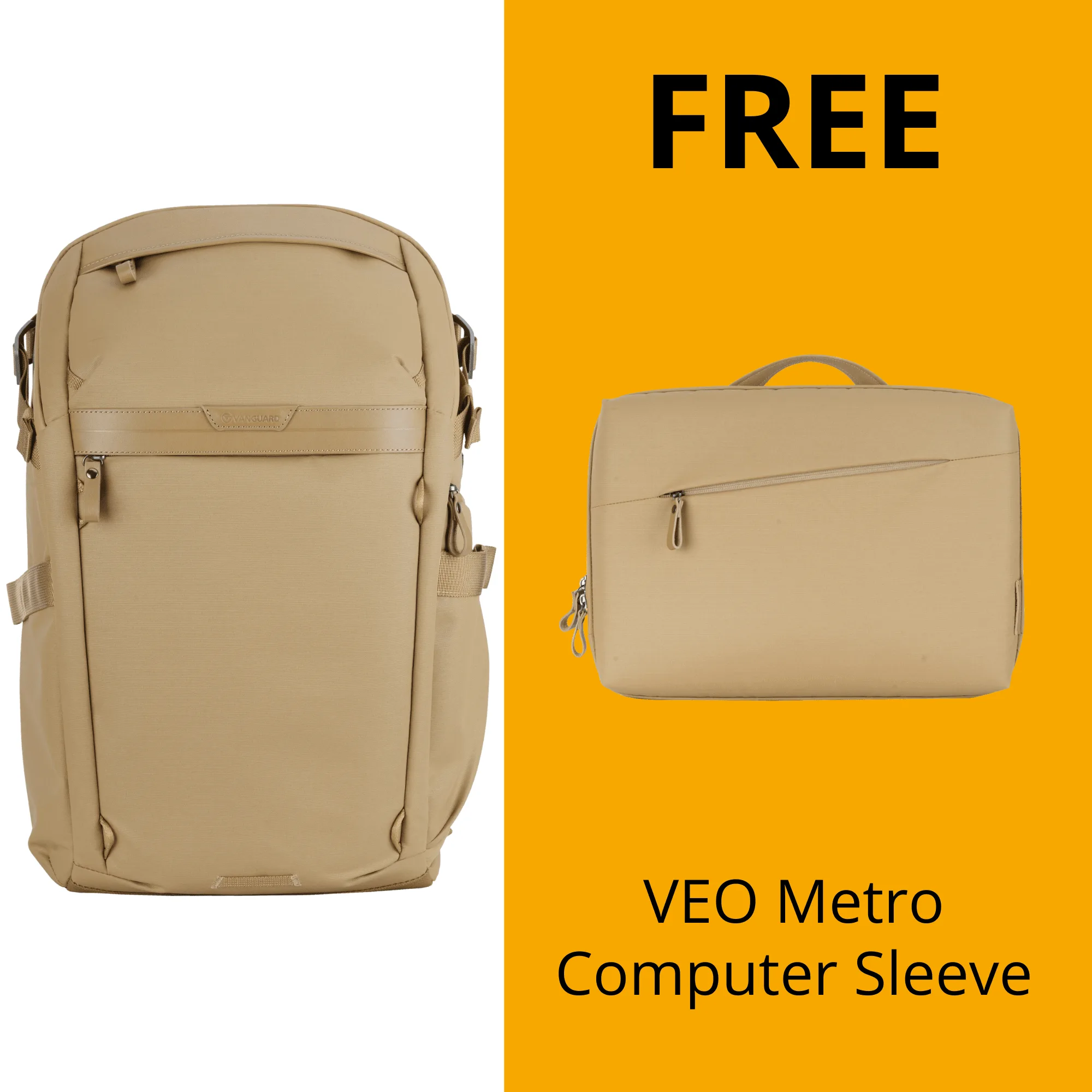 Mochila VEO Metro 30L beige: qué cabe dentro