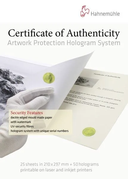 Hahnemühle Authenticity Certificates