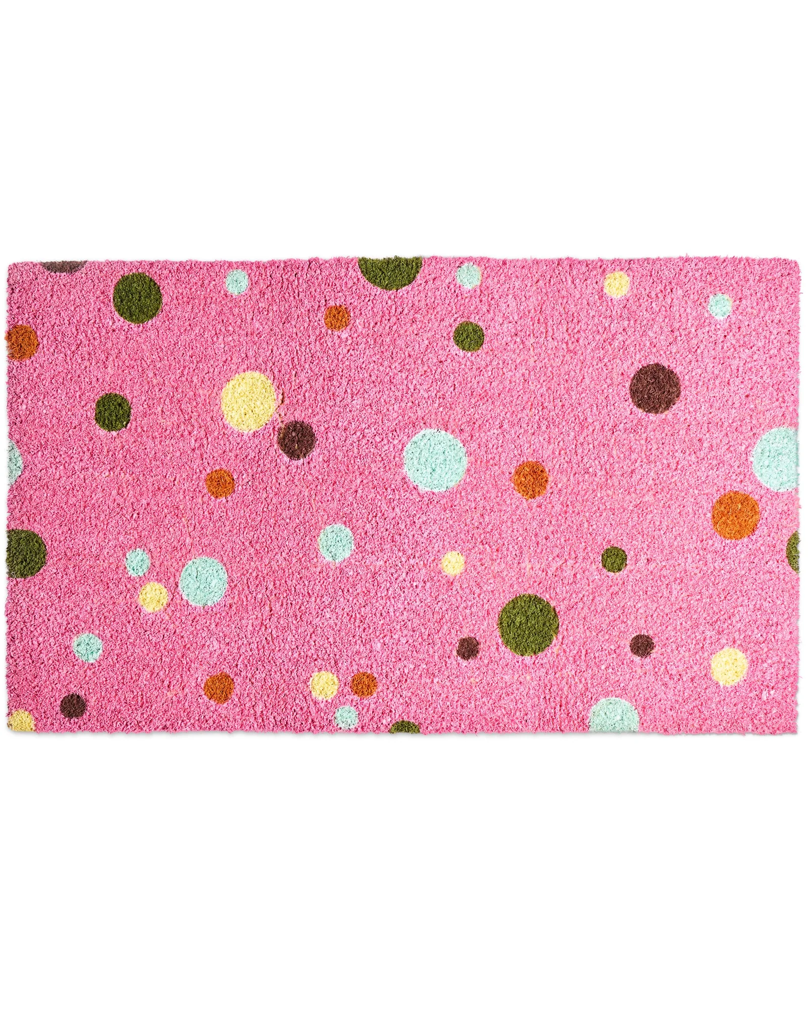 Polkadot Pink Coir Door Mat
