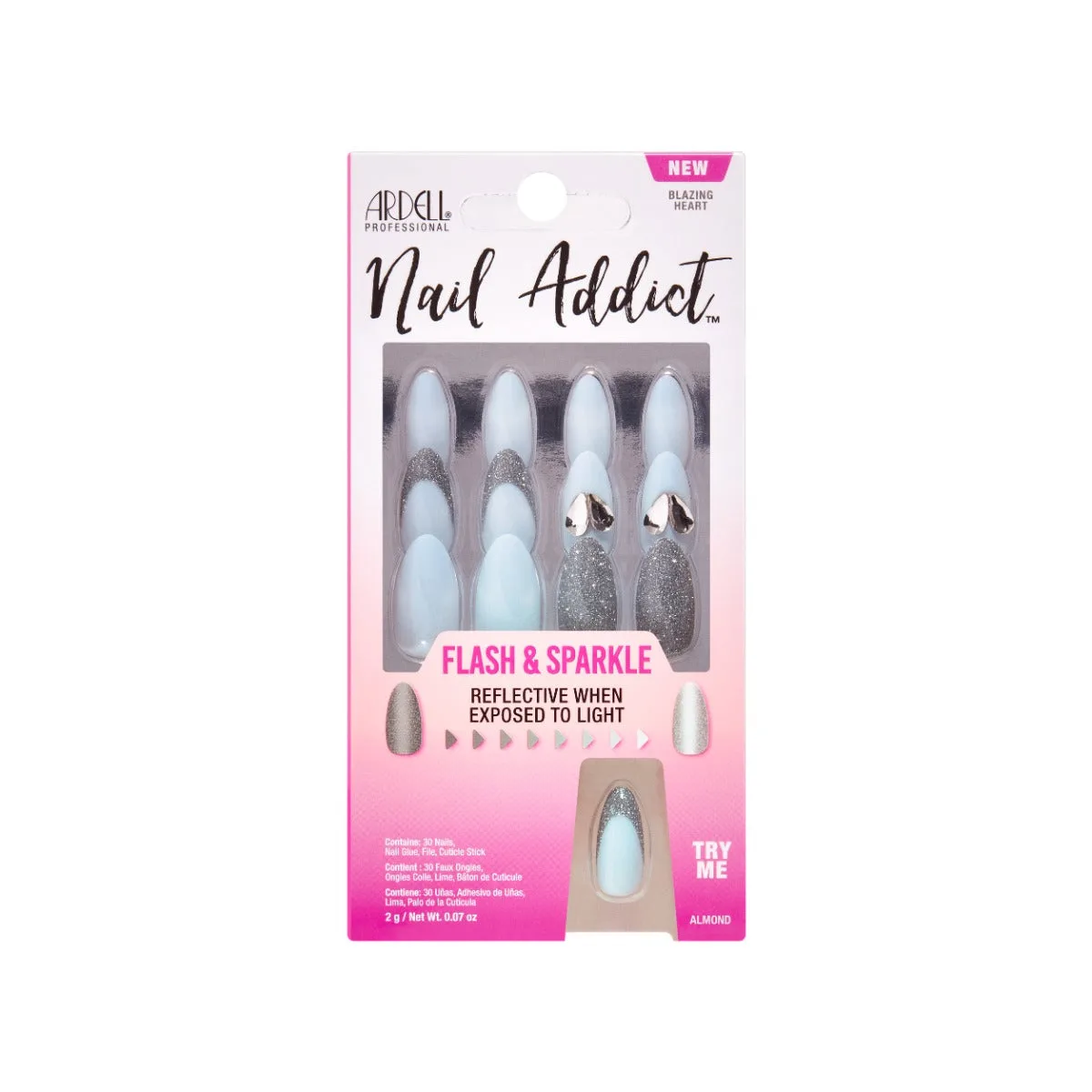 Nail Addict Flash & Sparkle Blazing Heart: 네일 아트 아이디어