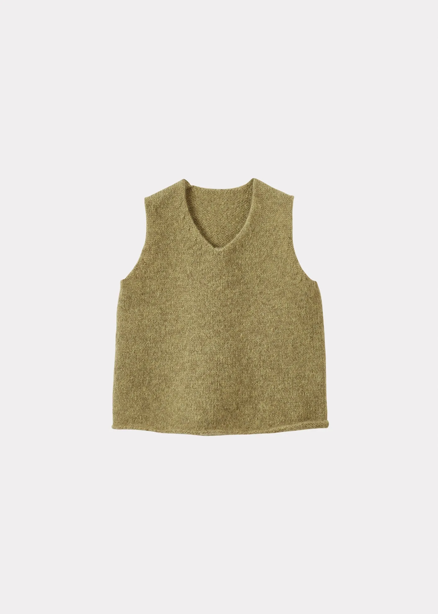 ANSEL BABY WOOL VEST - OLIVE