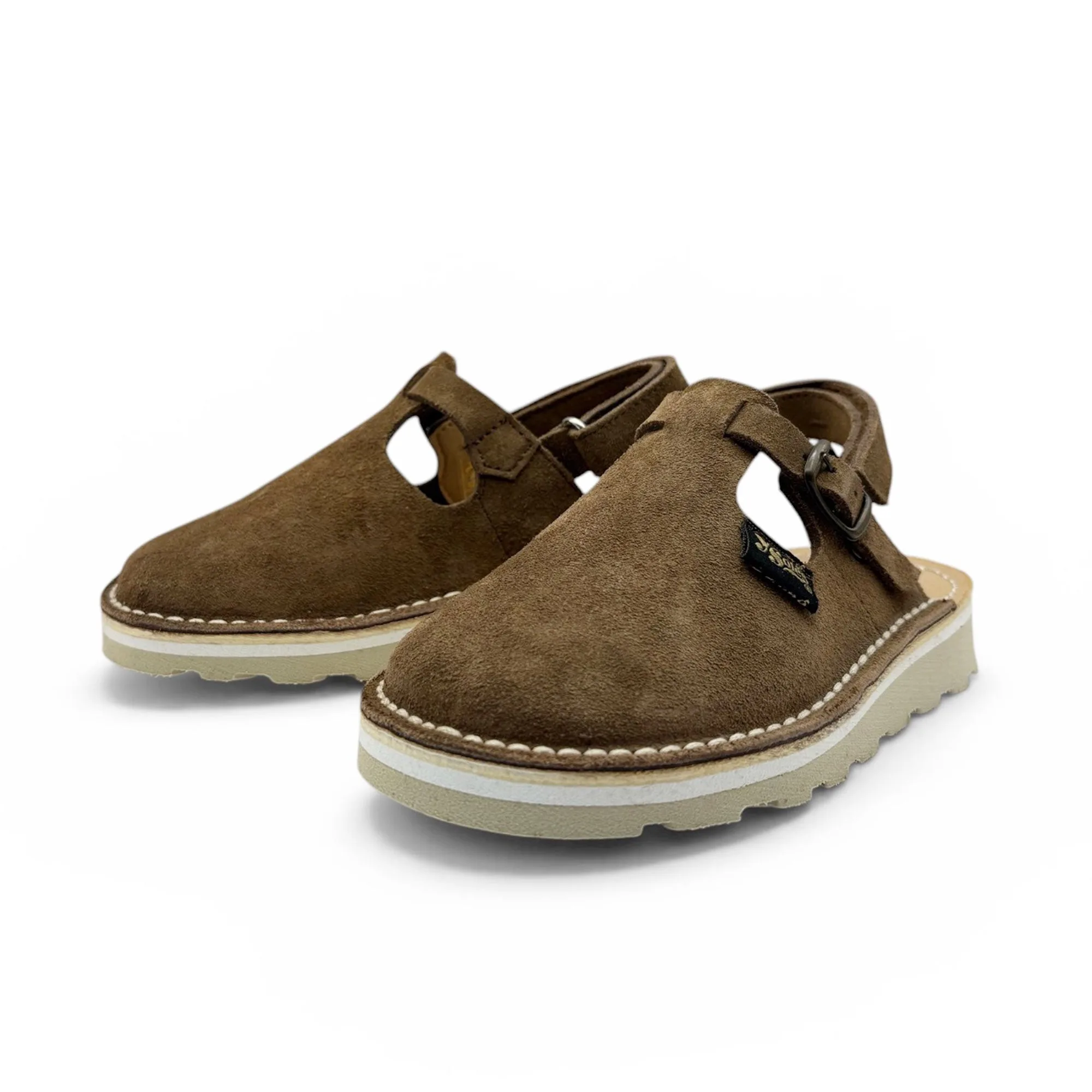 Heidi Kids Clog Sandal - Dark Stone Suede
