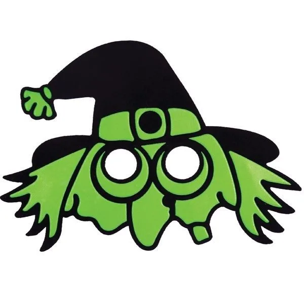 Kids Green Wicked Witch Halloween Mask