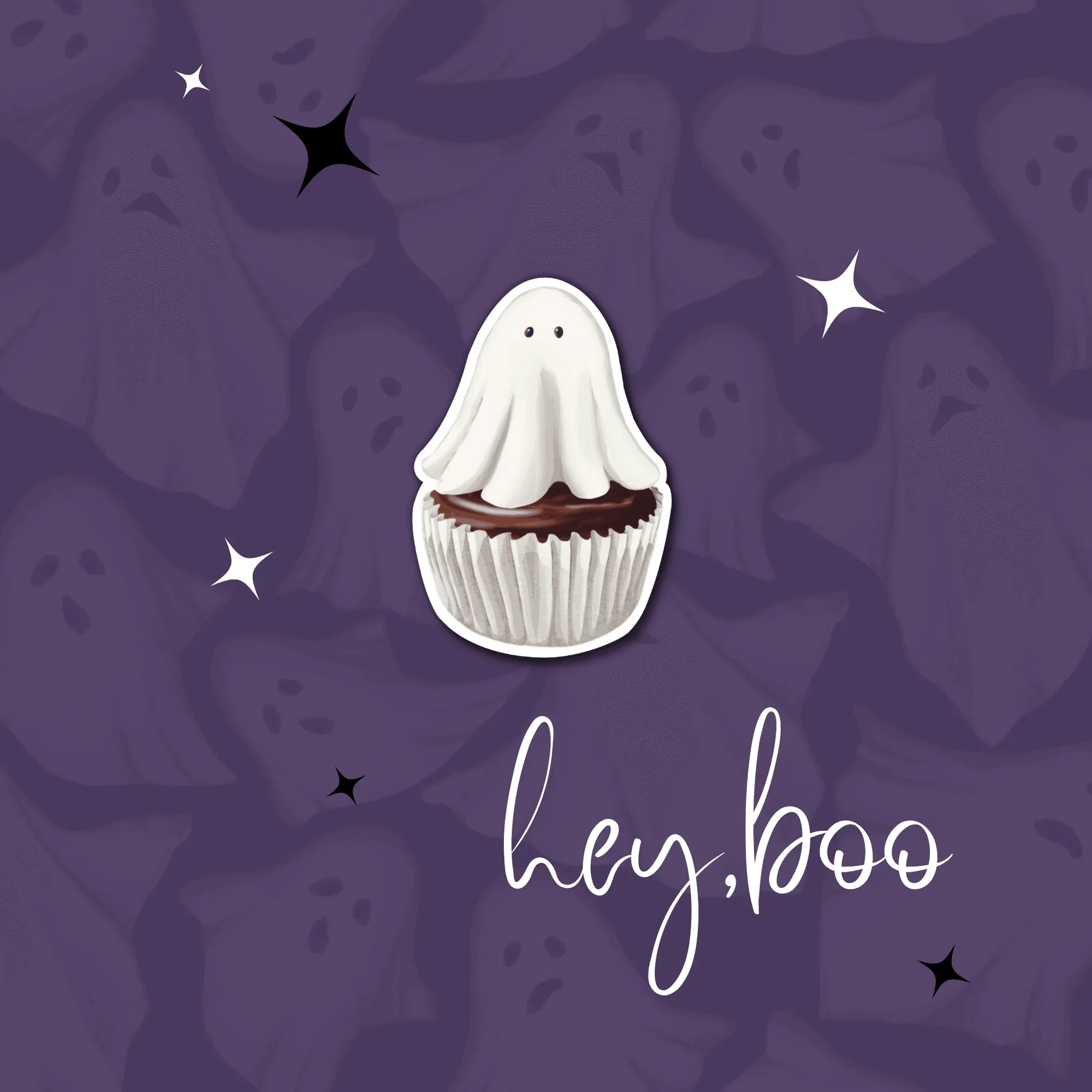 Adesivo in vinile cupcake fantasma