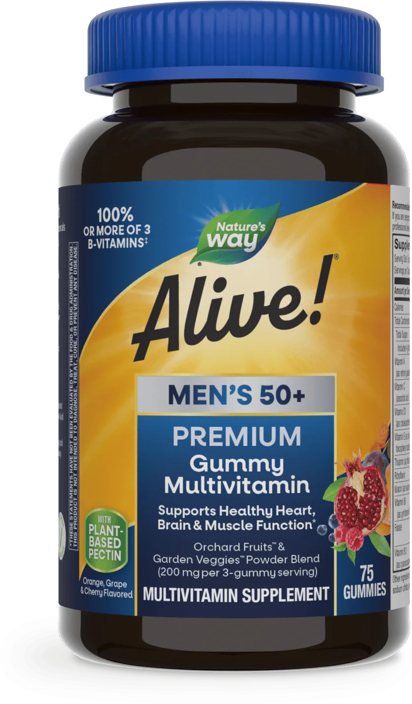 Alive!® Premium Multivitamínové gumové bonbony pro muže 50+