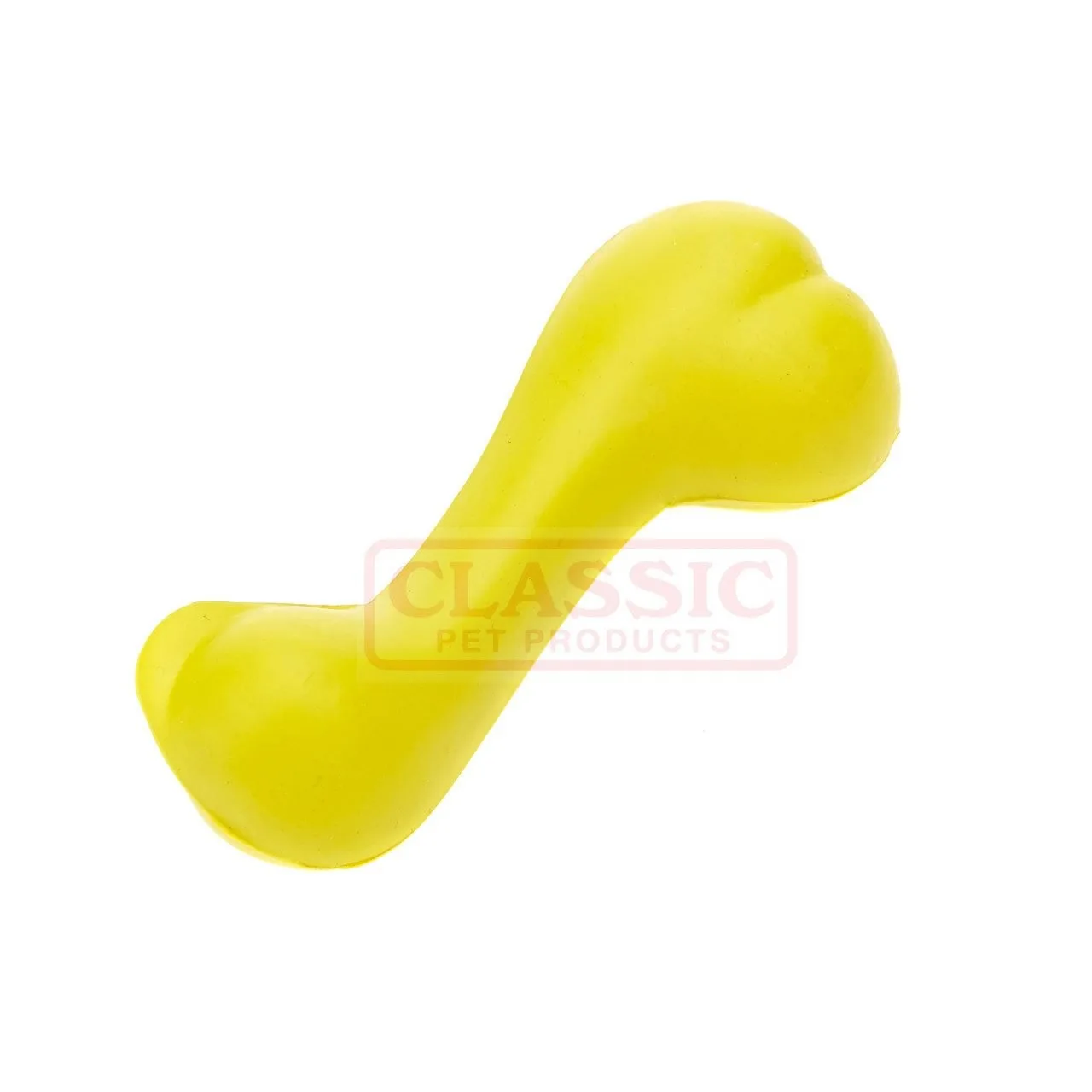 Dog Toy Solid Rubber Bone Small – Yellow | CLASSIC