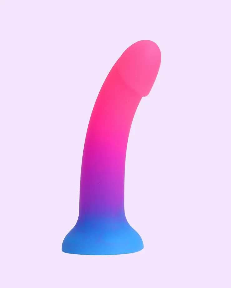 Regenbogen vs. Sonnenuntergang Strap-On Dildo: Farbvergleich