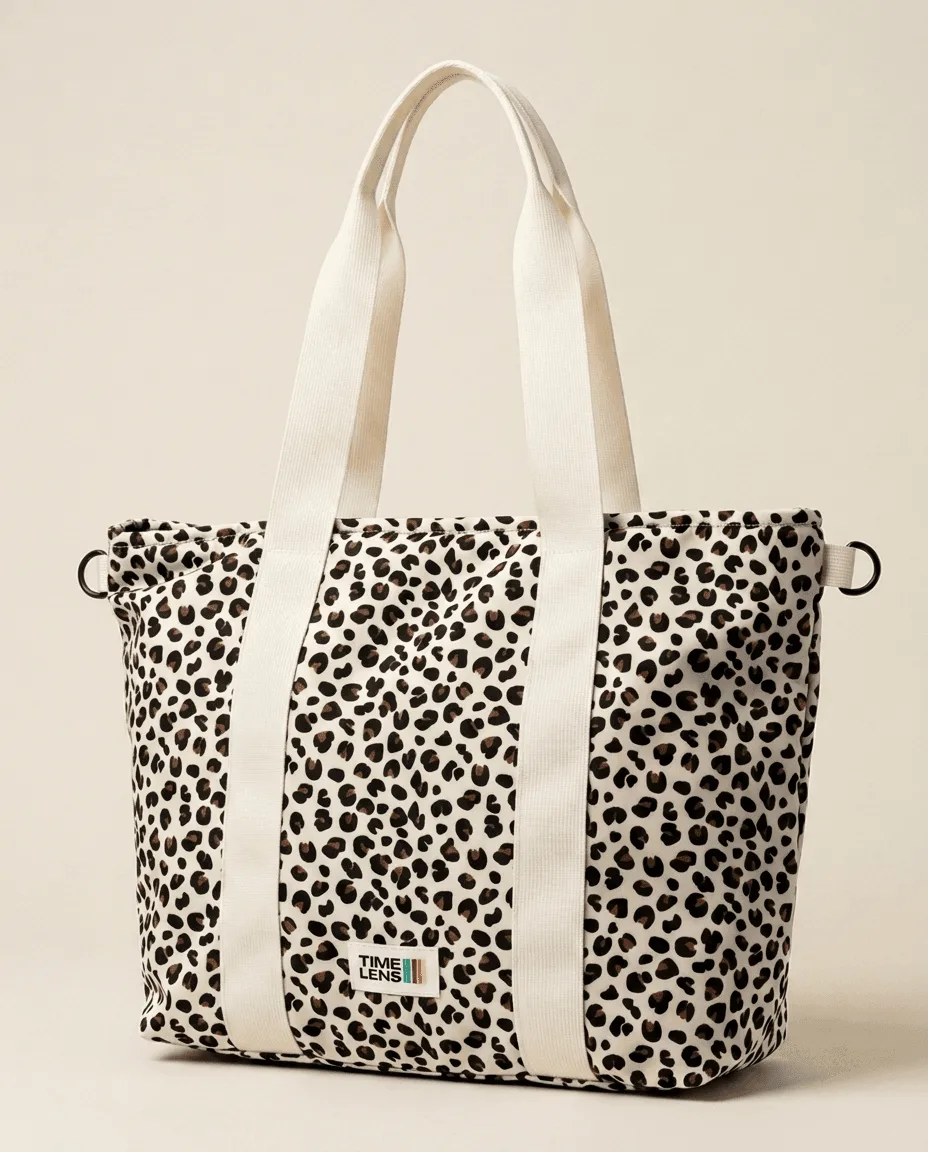 Taška Tote Bag Cream Leopard
