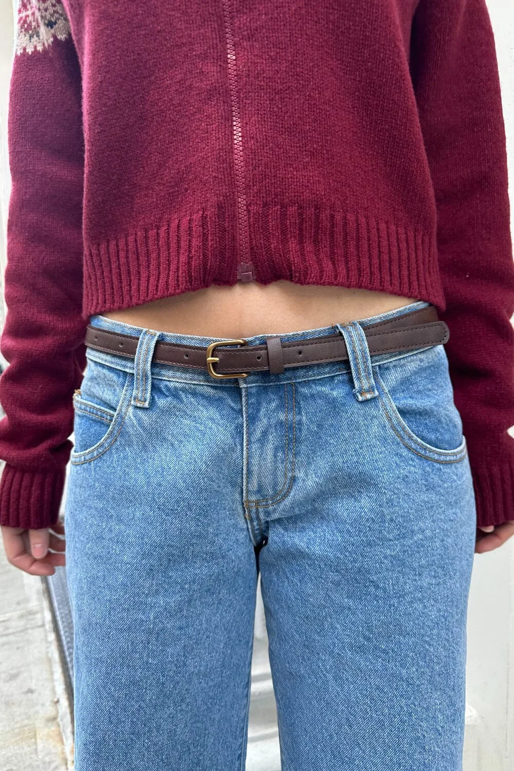 Faux Leather Buckle Belt
