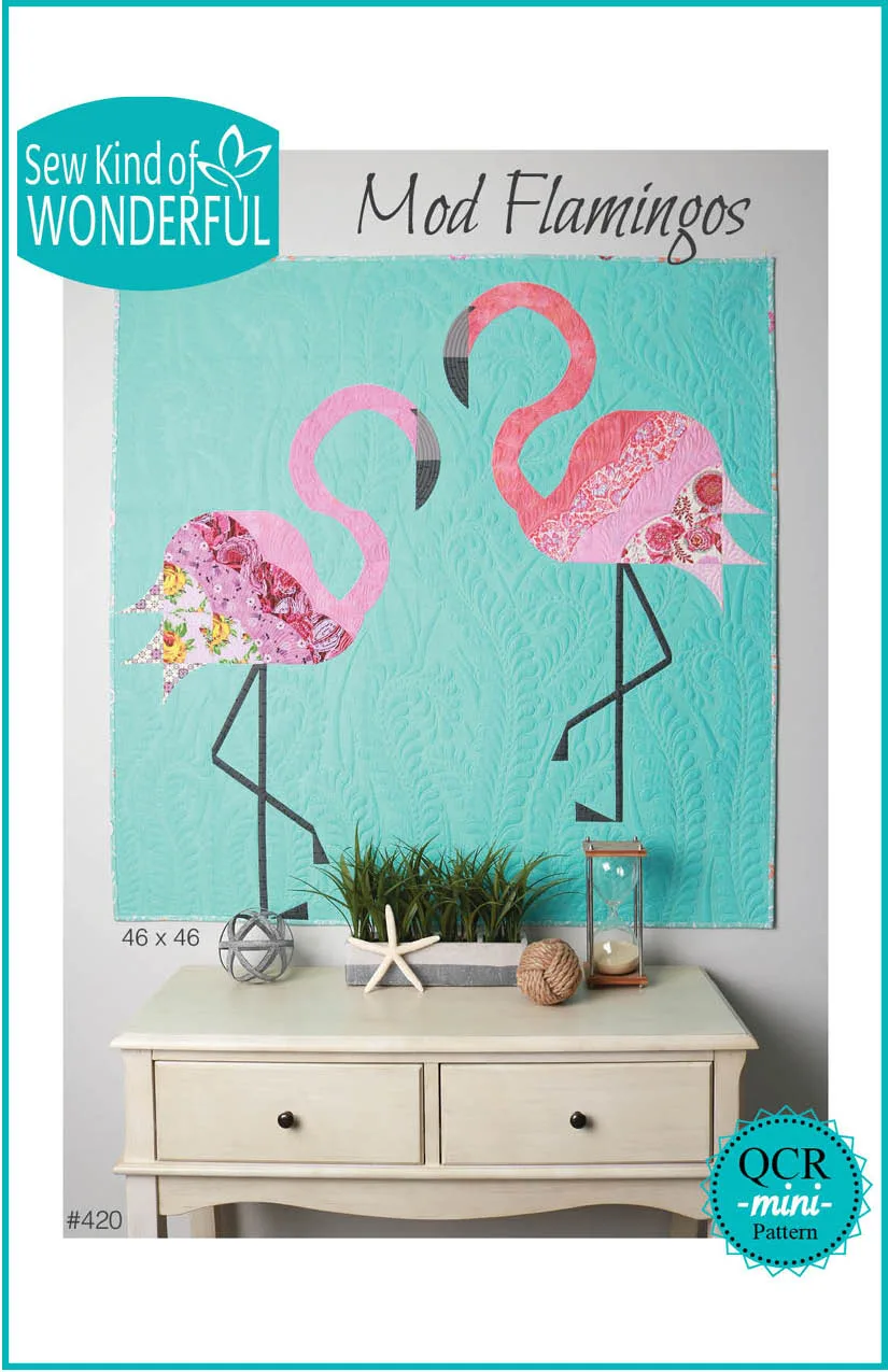 Mod Flamingos Quilt Pattern: Fabric and Size Guide