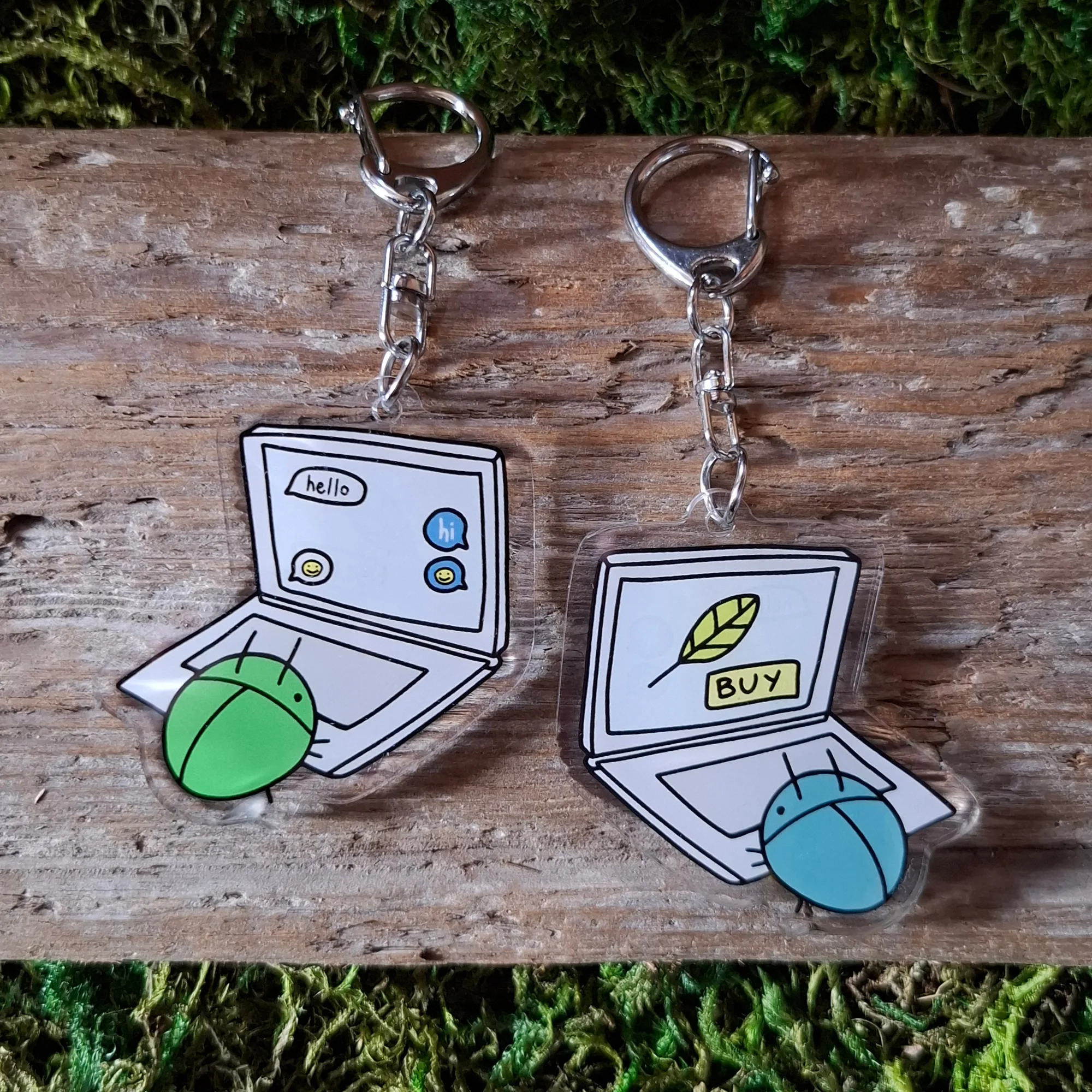 Computer Bug Double-sided Keychain