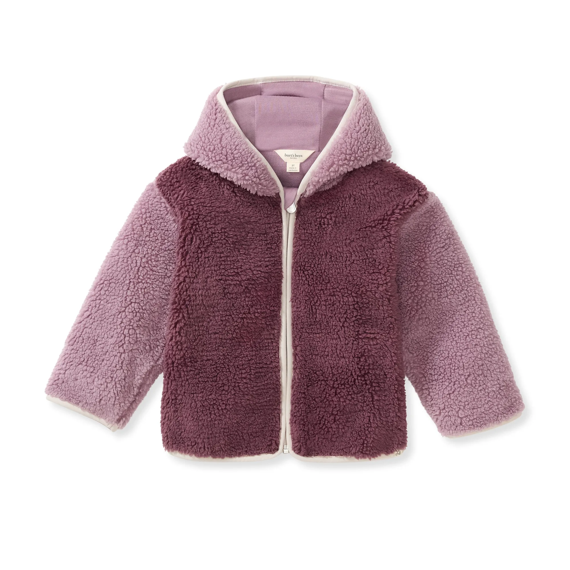 Sherpa Zip Front Jacket - Elderberry