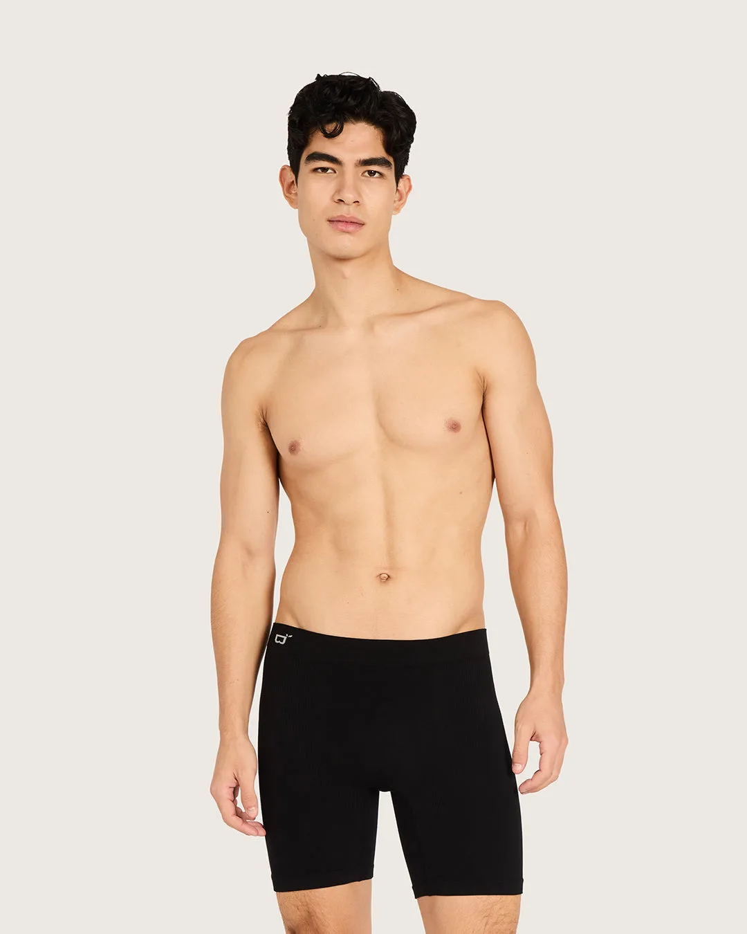 Men's Seamfree Mid-Length Boxer Briefs - Black
