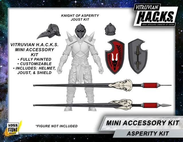 MIGHTY STEEDS - RIDDER AF ASPERITY MINI UDSTYRSSÆT - ACTIONFIGUR-TILBEHØR