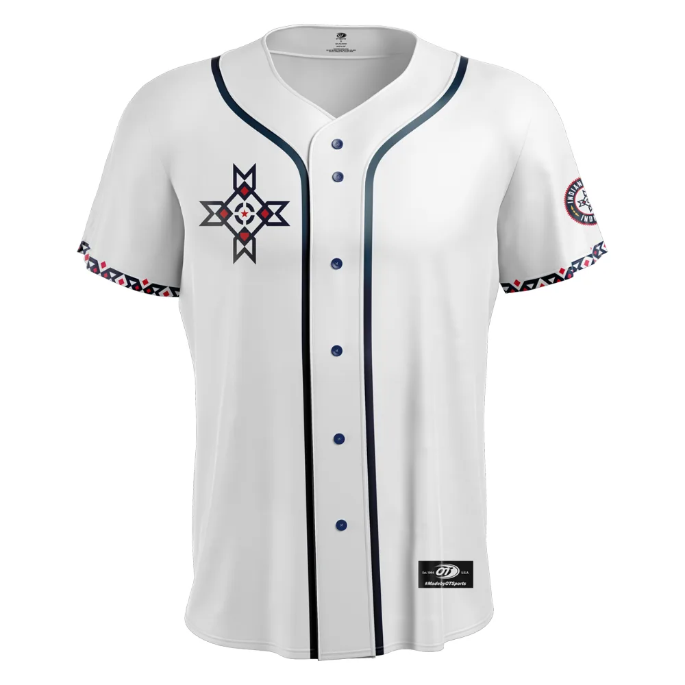 Maglia replica da campo bianca eredità nativo americana youth Indianapolis Indians