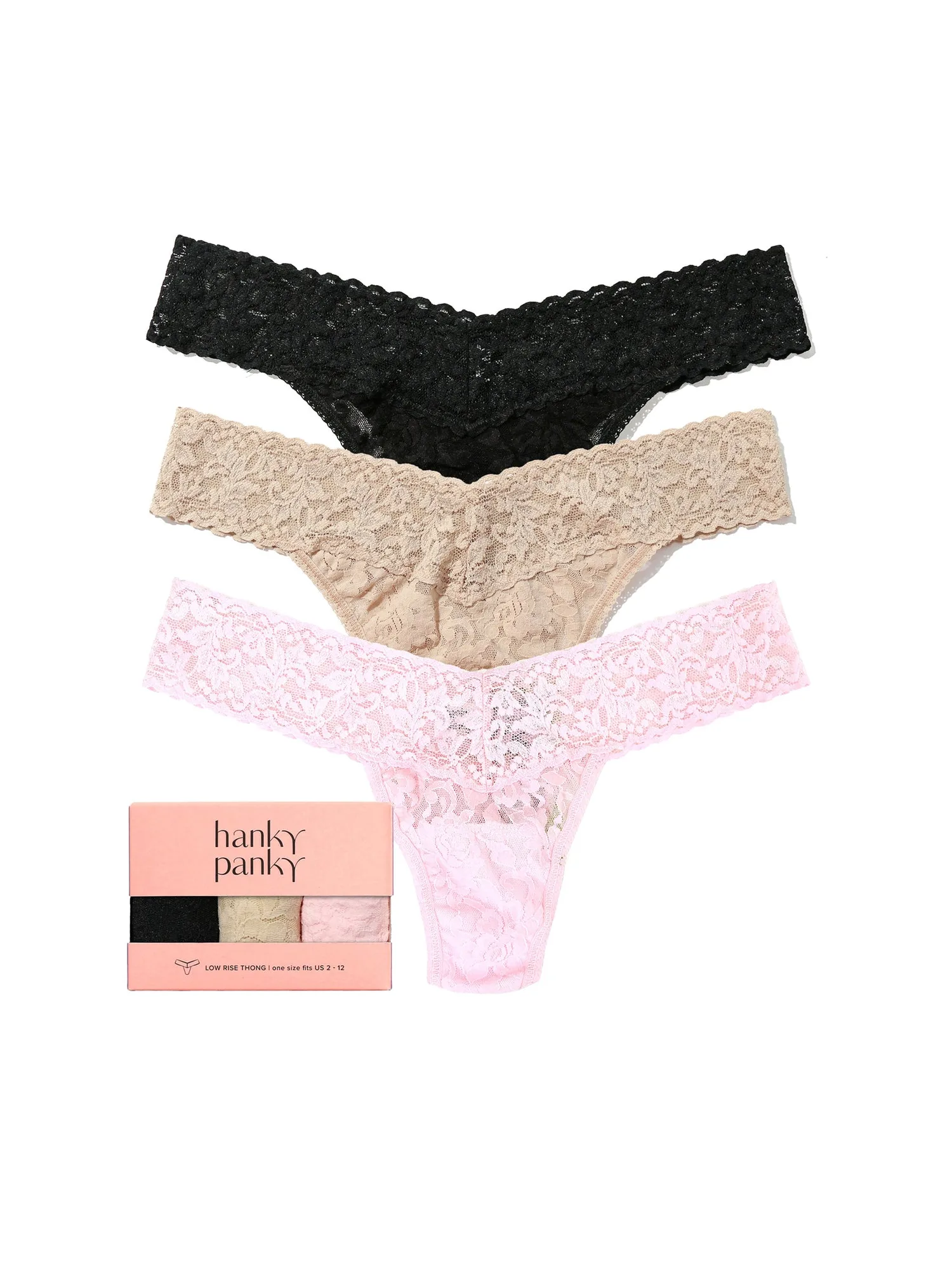3팩 Signature Lace® 로우 라이즈 팬티