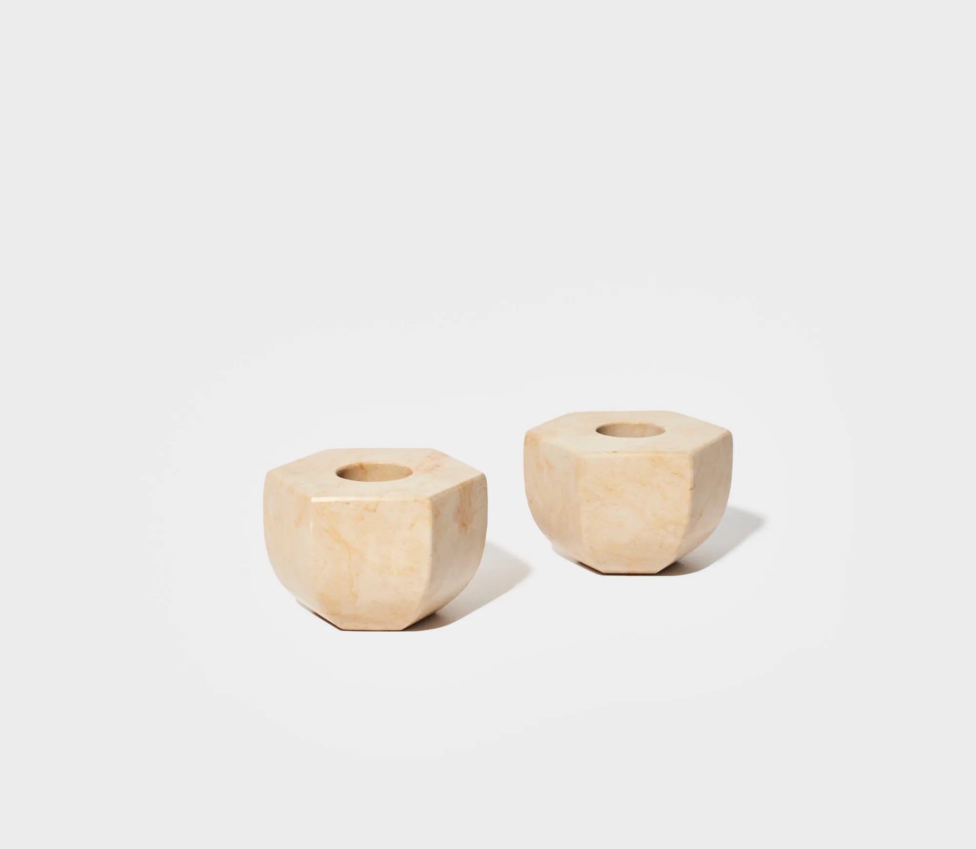 Marble Candle Holders - Sand
