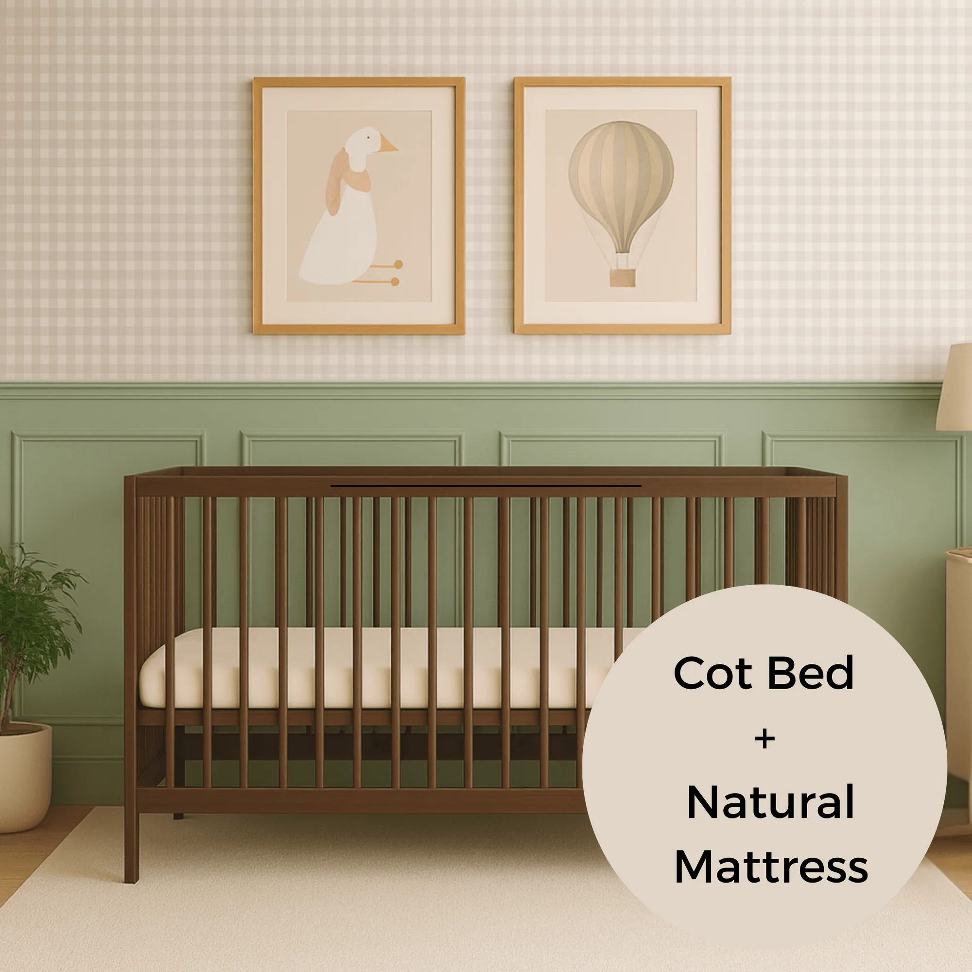 Cama Midi con colchón natural - Nogal (140x70)
