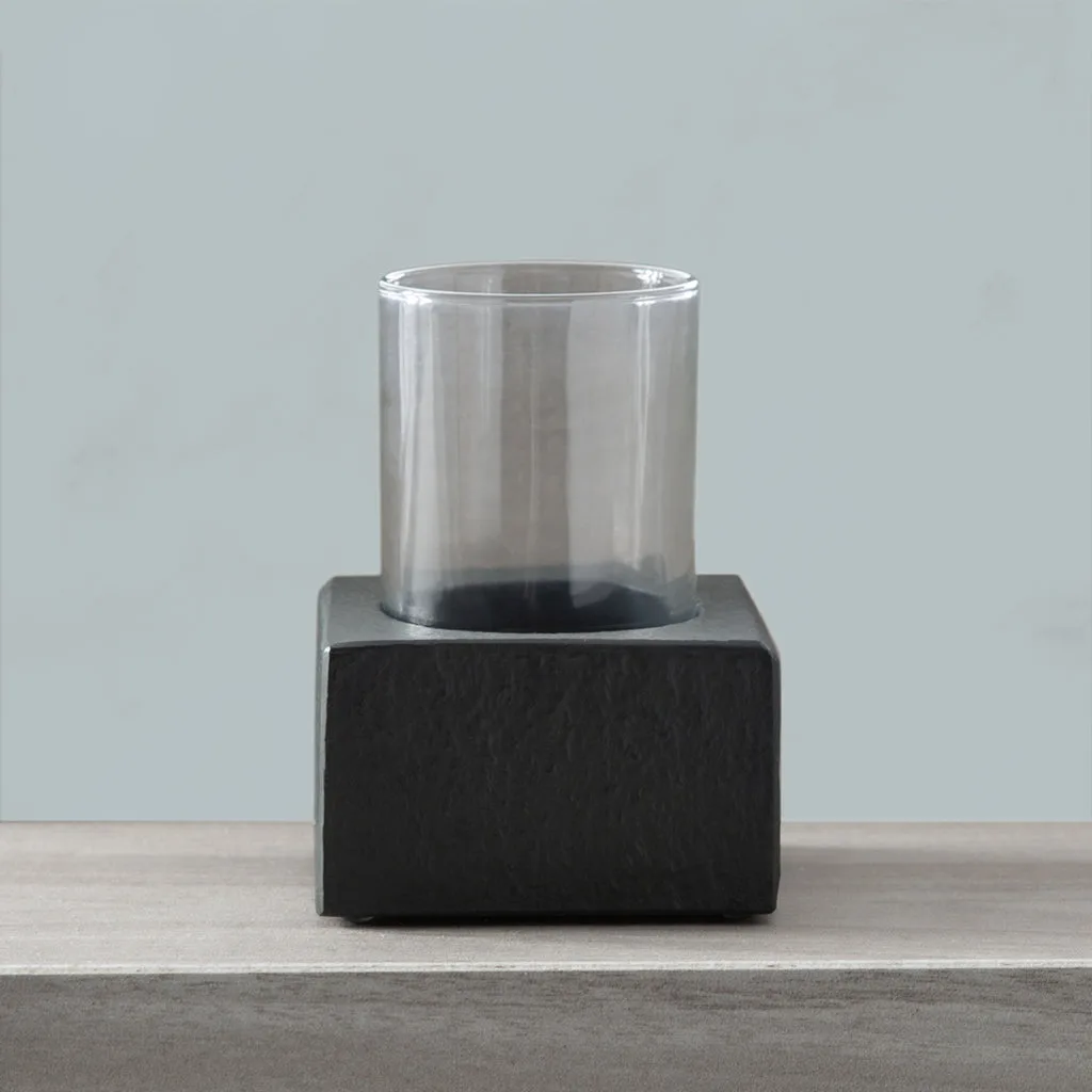 Accesorios de baño de resina color pizarra carbón, Vaso
