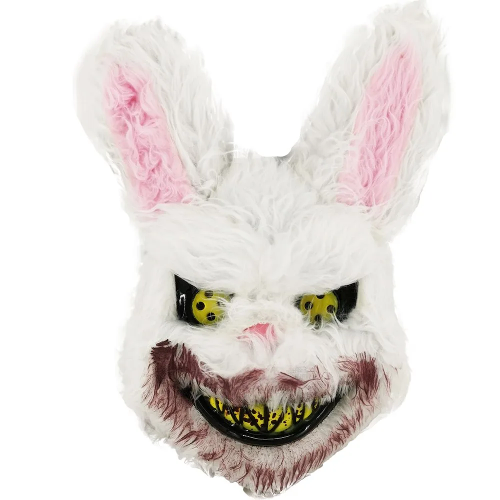 Halloween Creepy Killer White Bunny Face Mask