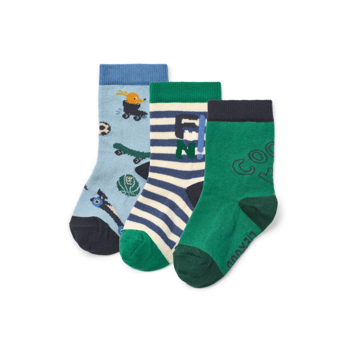 Silas Socks 3-Pak - Sjov / Strandblå mix