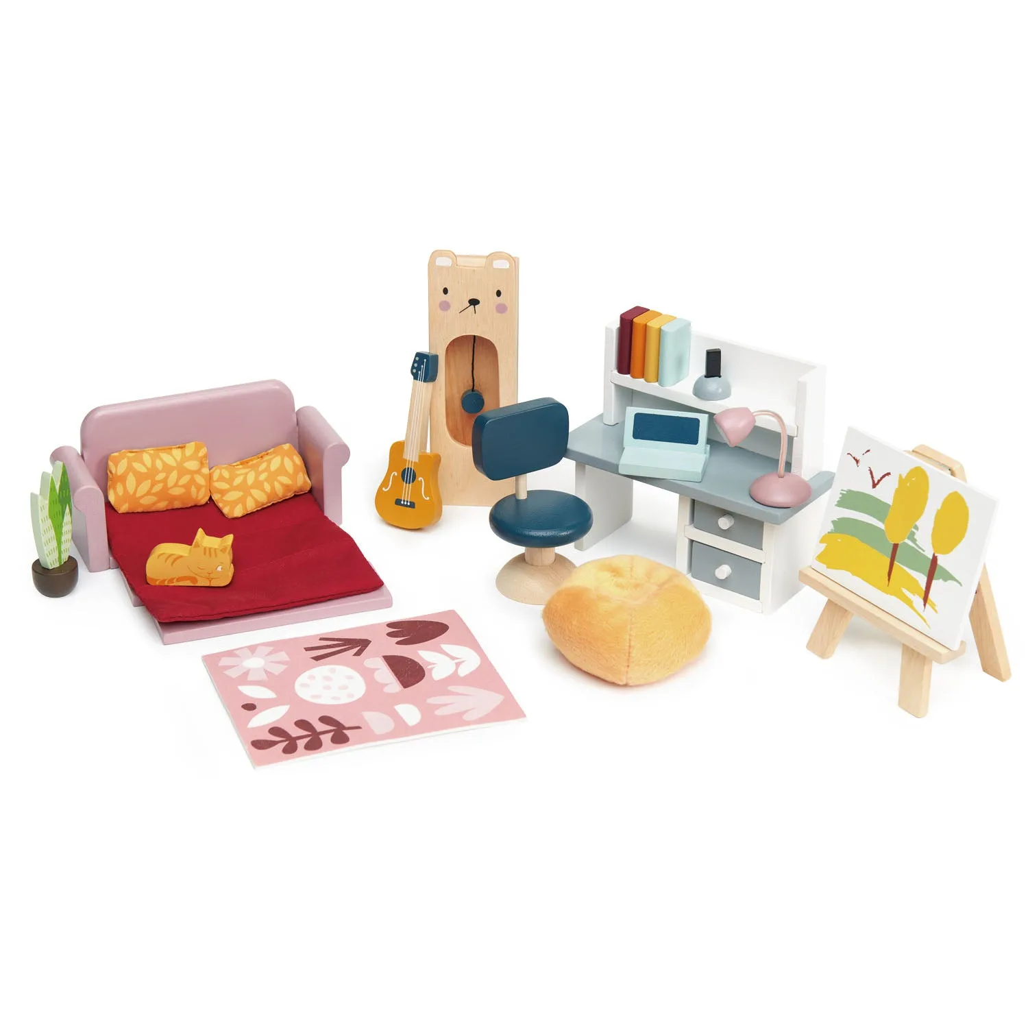 Meubles d'étude pour maison de poupée