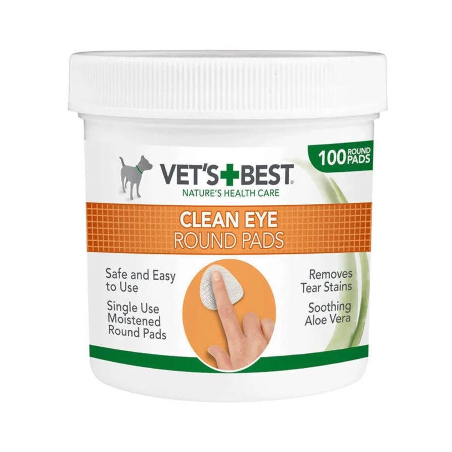 Vets Best Clean Eye Round Pads: Safe Eye Wipes for Pets