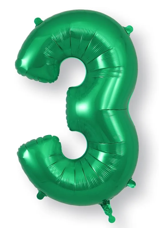 Globo de foil número 3 - Verde 34 pulgadas