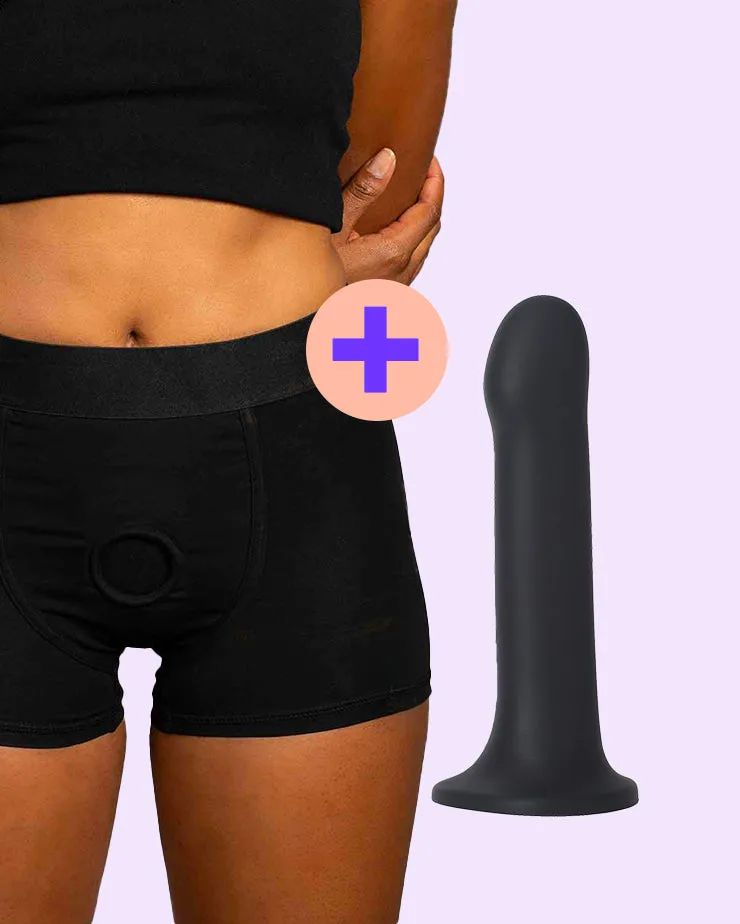 Bundle RideHer™ Boxer Harness + WondHer Strap-on