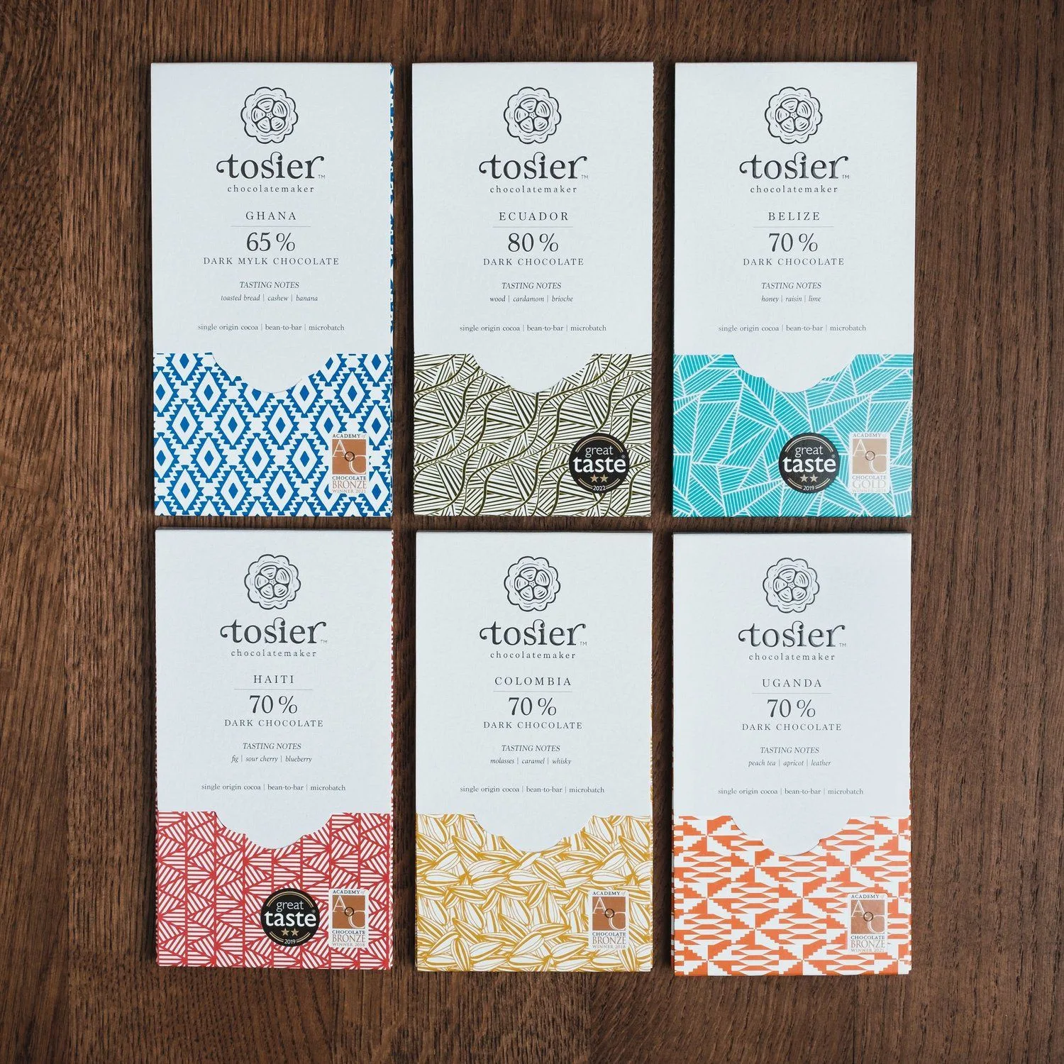 Craft Chocolate Six Bar Pack — Tosier Chocolatemaker