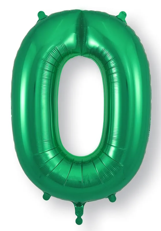 Globo de foil número 0 - Verde 34 pulgadas