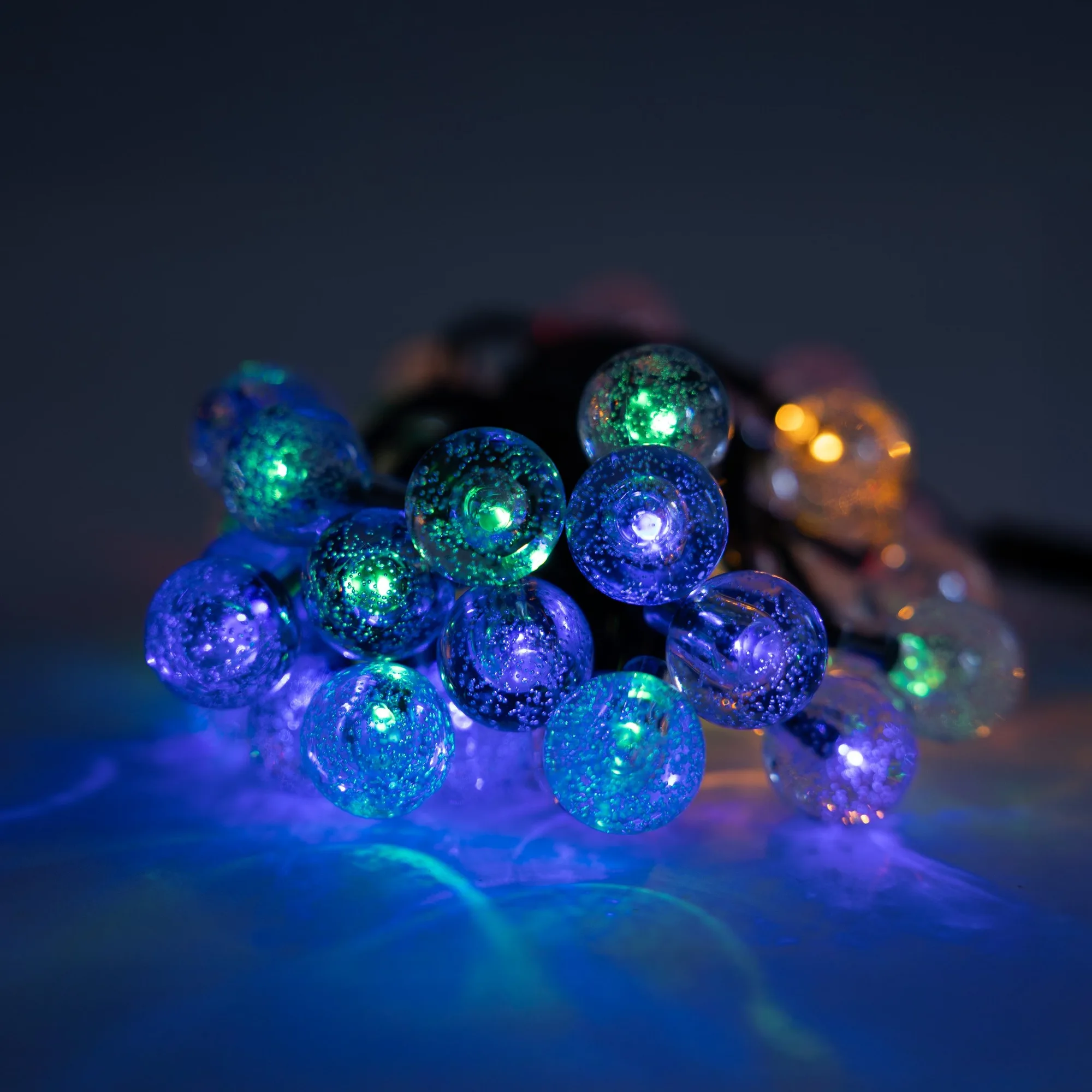 Luzes Solares de Corda Festivas | Multicoloridas | 50 LED | BUBBLE