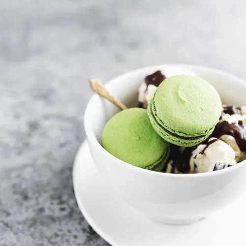 Macaron de menta y chocolate