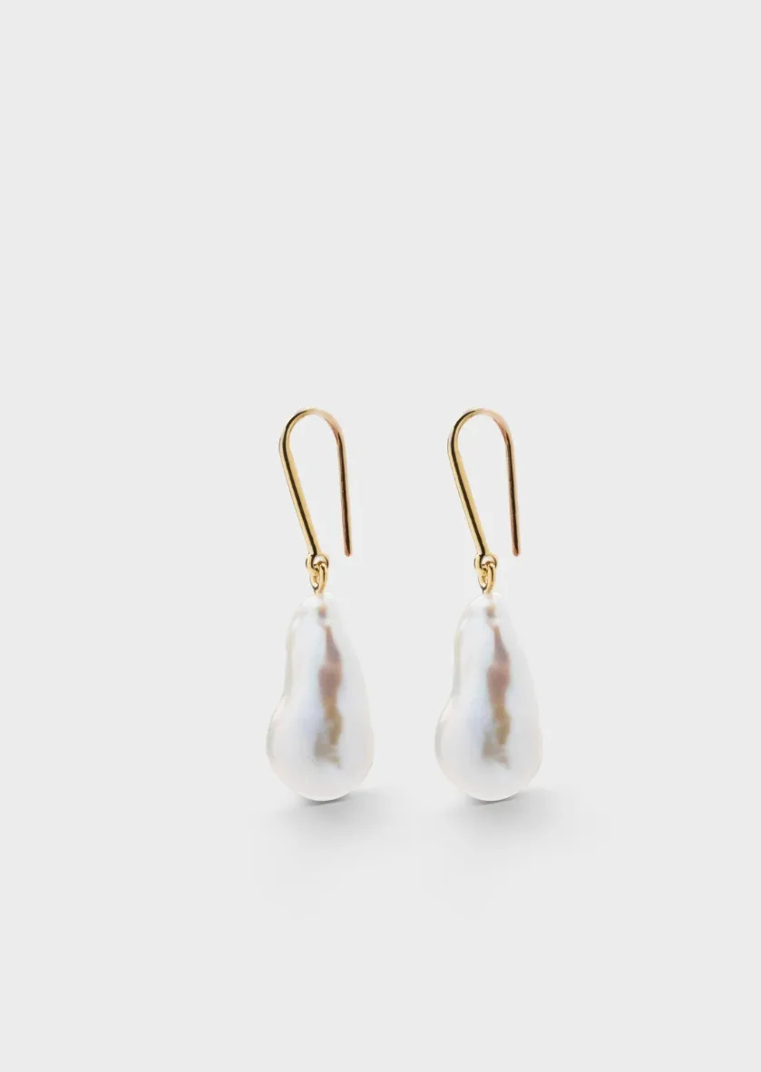 Perle Nuit Baroque Earrings - Gold Vermeil