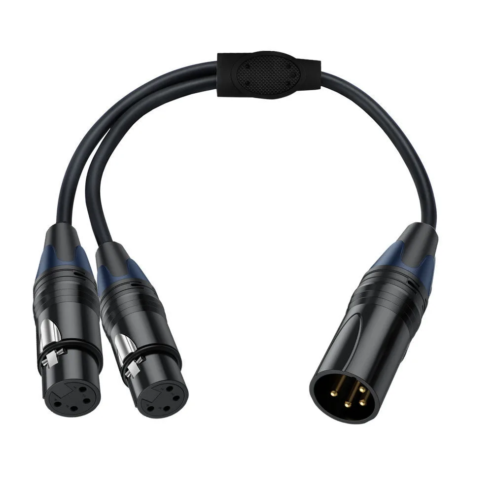 Cavo divisore XLR 4 pin maschio a doppio XLR 4 pin femmina – cavo audio Y adattatore 0,5m