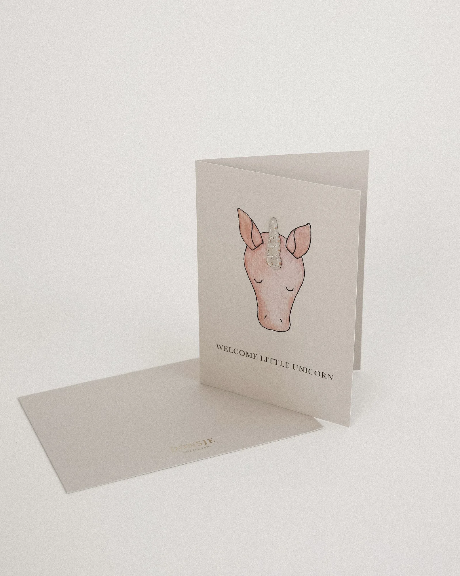 Kio Postcard XL | Unicorn | Cream Metallic Suede
